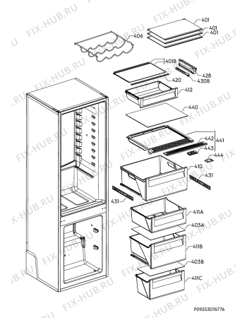 Взрыв-схема холодильника Aeg RCB63726KX - Схема узла Internal parts